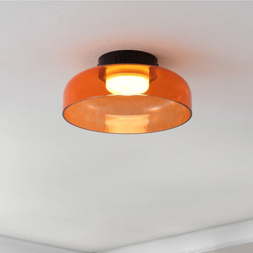Kalmar 12" Modern Minimalist Iron/Glass Dimmable Integrated LED Flush Mount